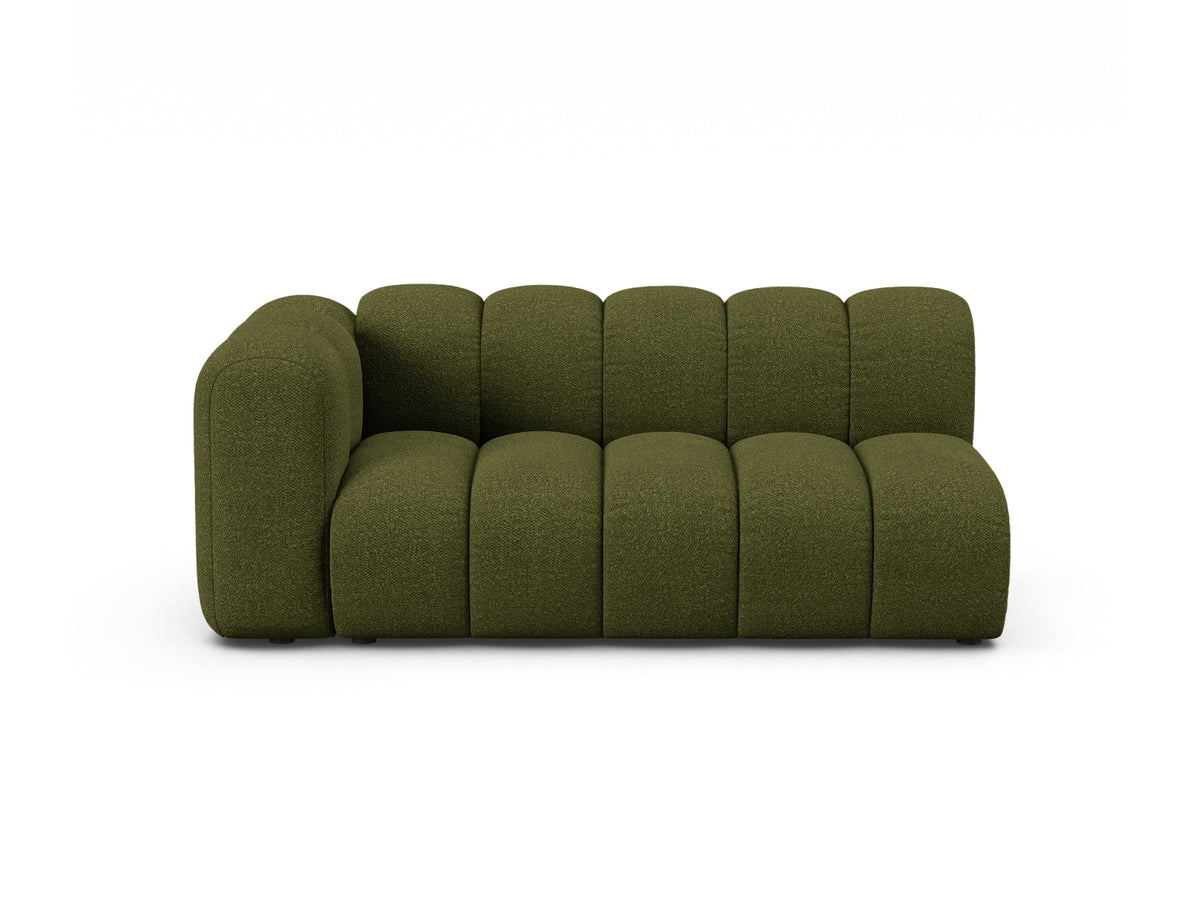 Lupine — Modular Sofa Dark Olive Green (Baloo 2090) Black Plastic Left