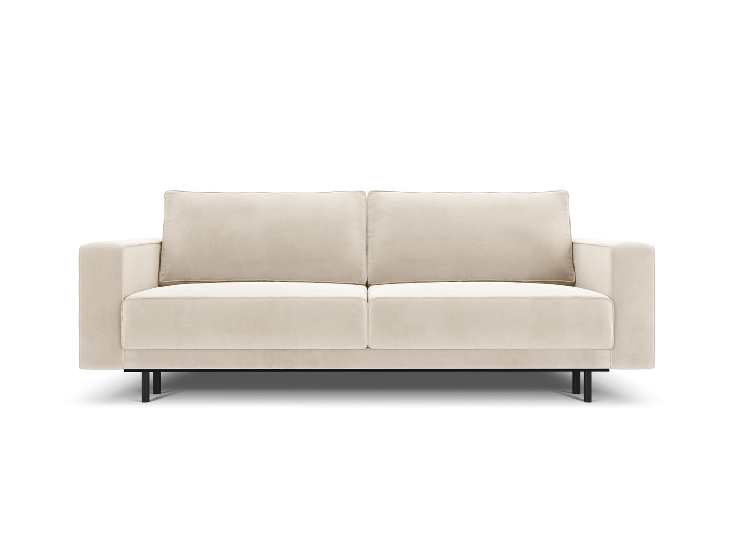 Caro — Sofa Light Beige (Bluvel 22) Black Beech Wood