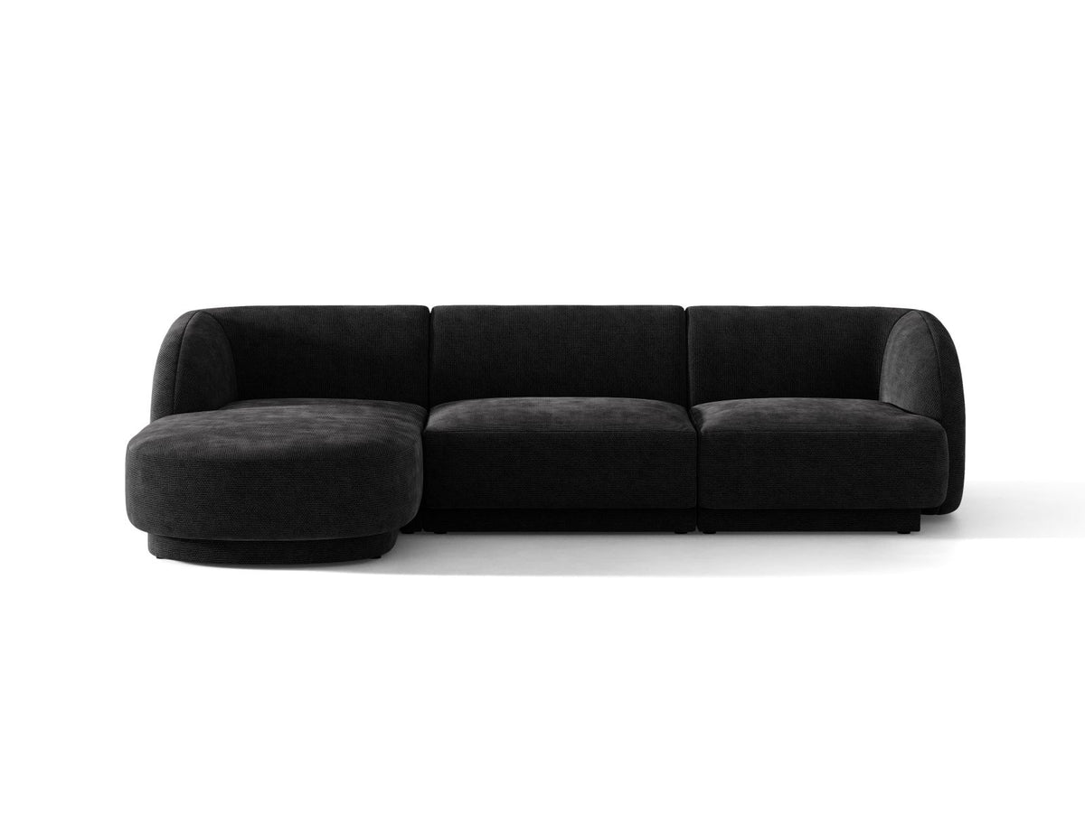 Miley — Corner Sofa Black (Haga 19) Black Plastic Left