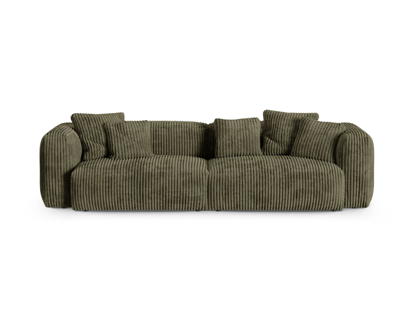 Martina — Sofa Moss Green (Tilia 37) Black Plastic