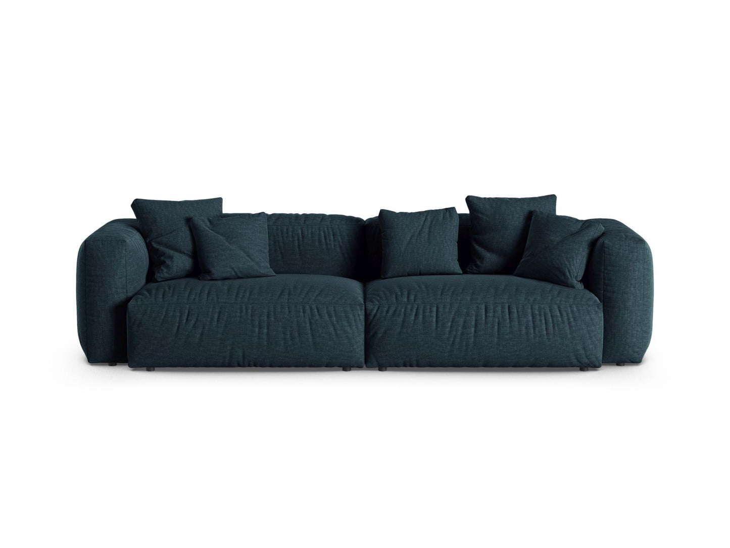 Martina — Sofa Blue Jeans (Boston Ocean) Black Plastic