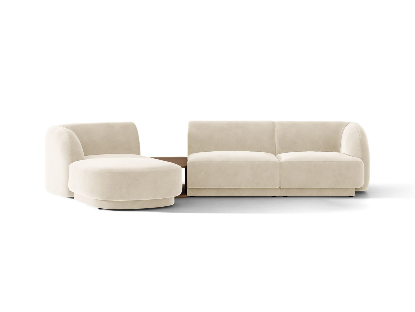 Miley — Sofa Light Beige (Venus 2927) Black Plastic Left