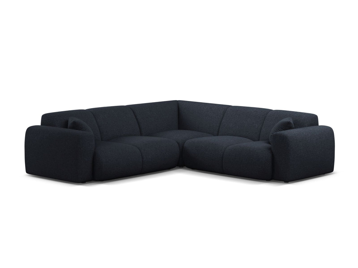 Molino — Corner Sofa Navy Blue (Eden 16 Deep Blue) Black Plastic