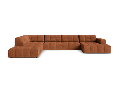 Jennifer — Panoramic Sofa Brick (Eden 10 Terra) Black Plastic Left