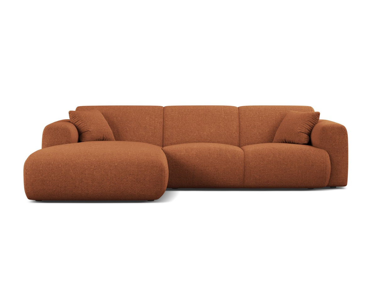 Molino — Corner Sofa Brick (Eden 10 Terra) Black Plastic Left