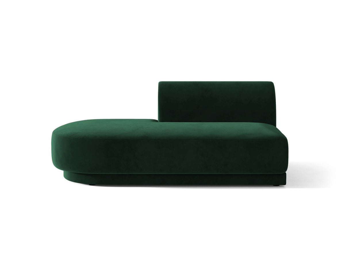 Miley — Modular Sofa Bottle Green (Bluvel 78) Black Plastic Left