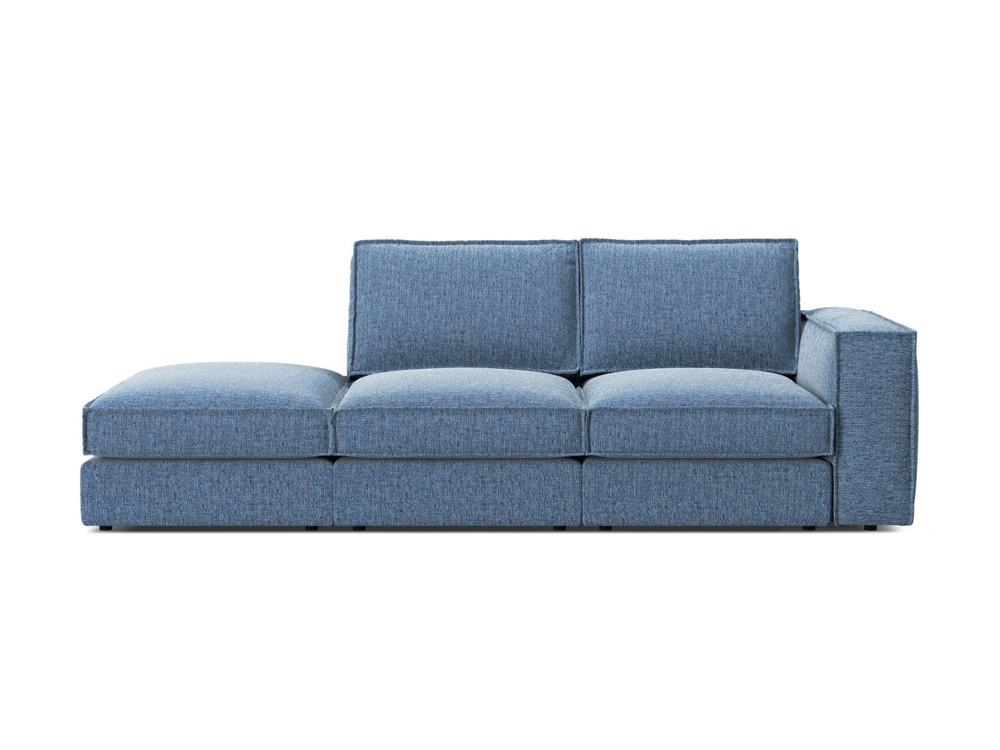 Pola — Sofa Dark Blue (BABEL BLUE) Black Plastic Left