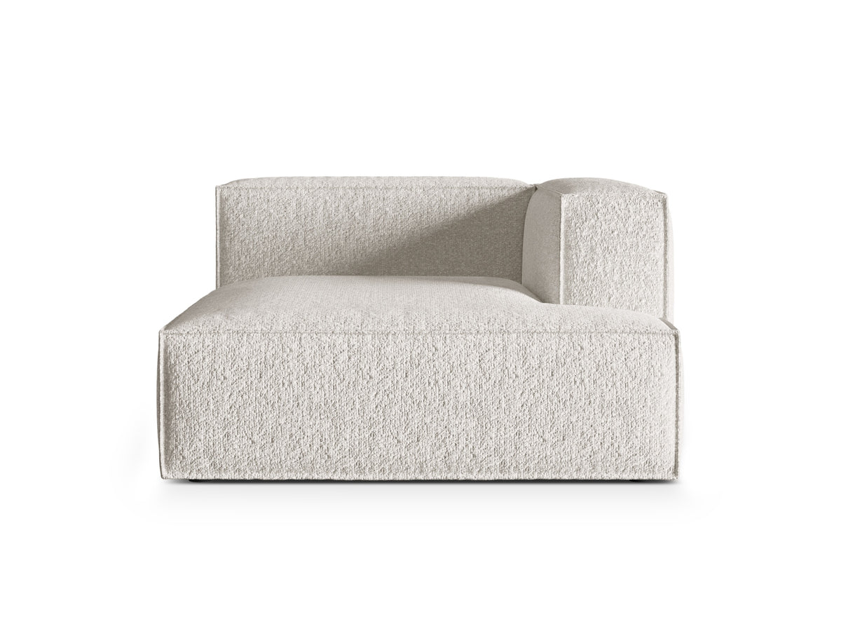 Nuria — Chaise Longue Grey Beige Melange (Monet Pearl) Black Plastic Right
