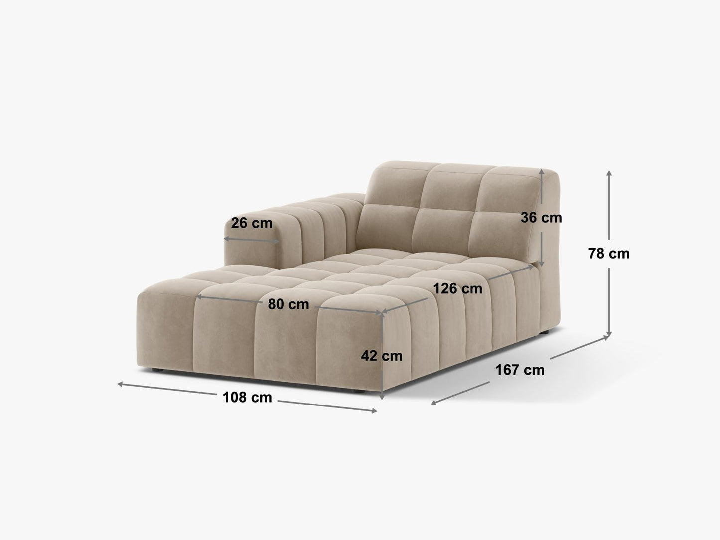 Jennifer — Chaise Longue (108x167x78 cm)