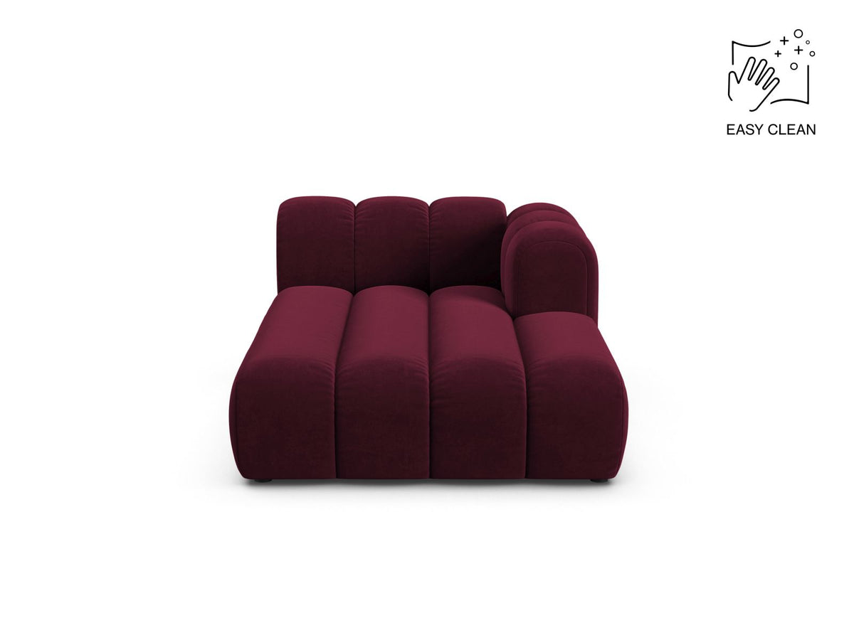 Lupine — Chaise Longue Burgundy (Venus 2932) Black Plastic Right