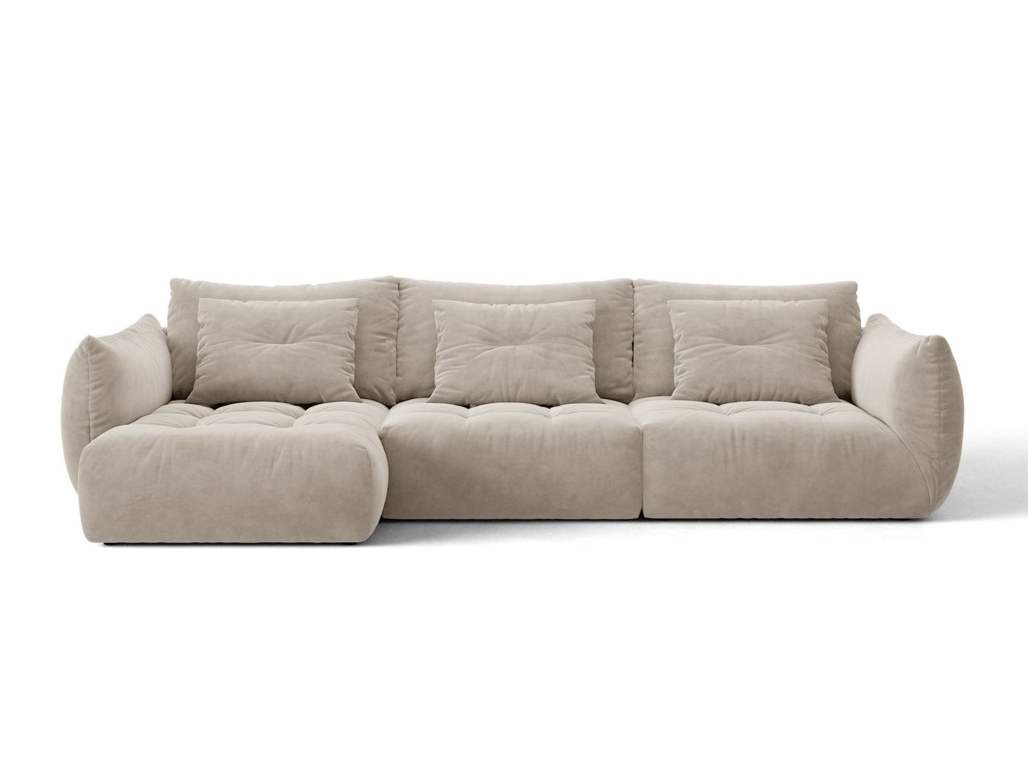 Bloom — Corner Sofa (327x152x97 cm) Light Beige (Casino Pearl) Left