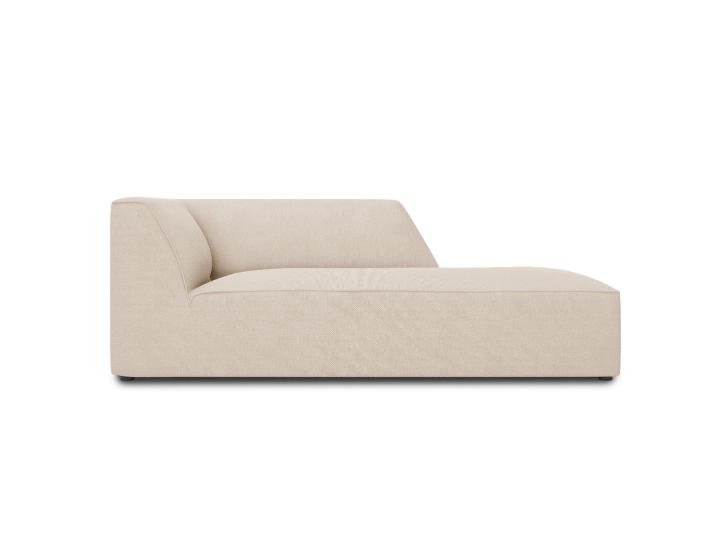 Ruby — Chaise Longue Beige (Ottawa 8) Black Plastic Right