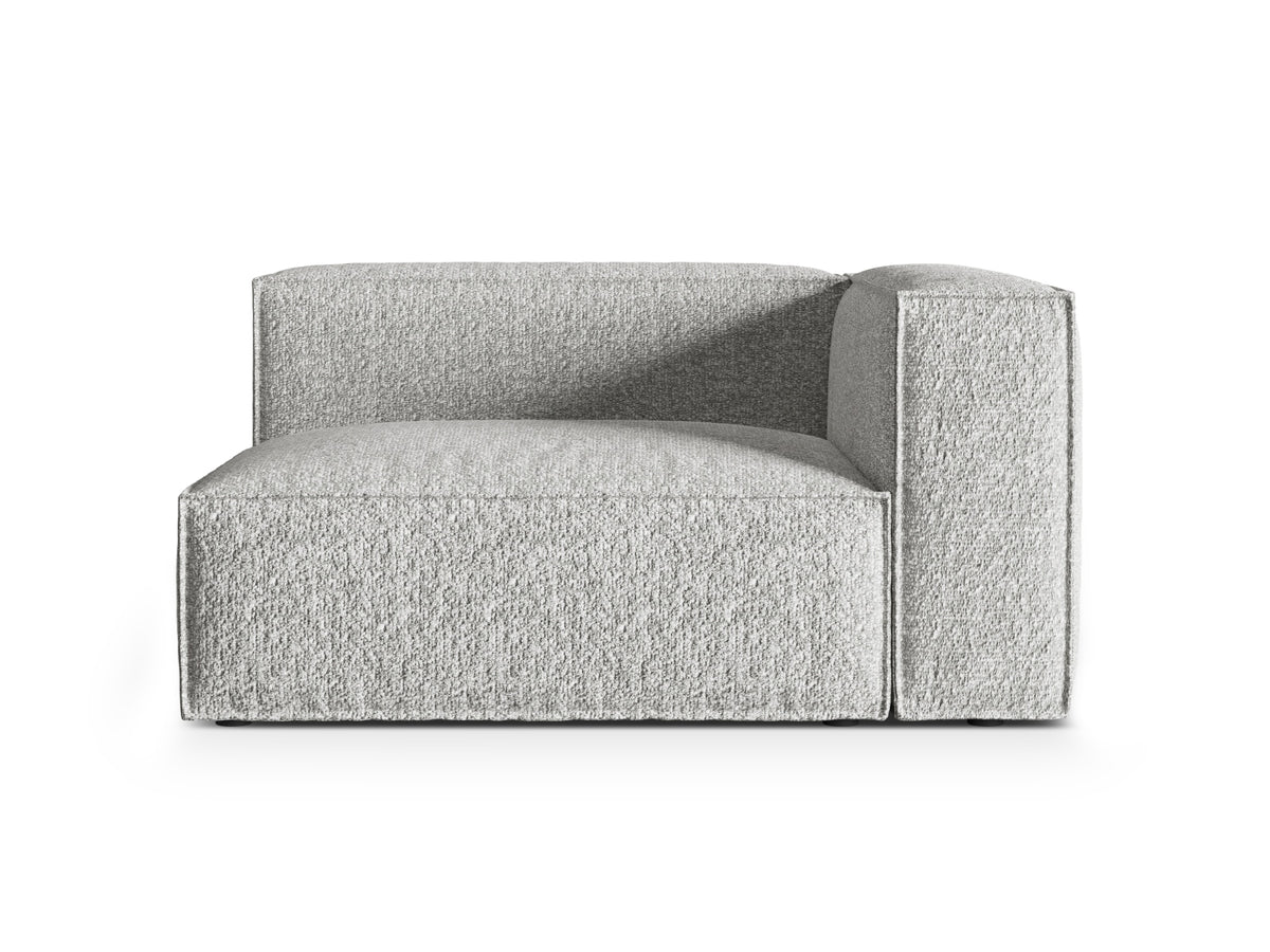 Nuria — Modular Sofa Silver (Monet Silver) Black Plastic Right