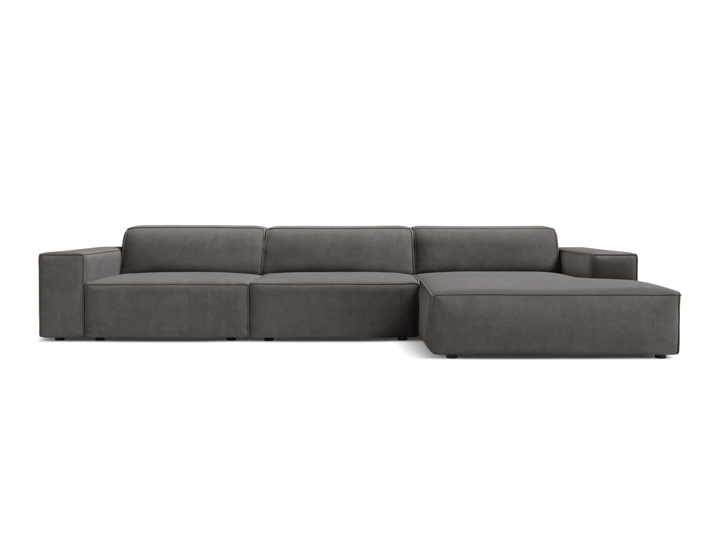 Jodie — Corner Sofa (284x162x77 cm) Light Grey (Bluvel 13) Right