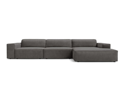 Jodie — Corner Sofa (284x162x77 cm) Light Grey (Bluvel 13) Right