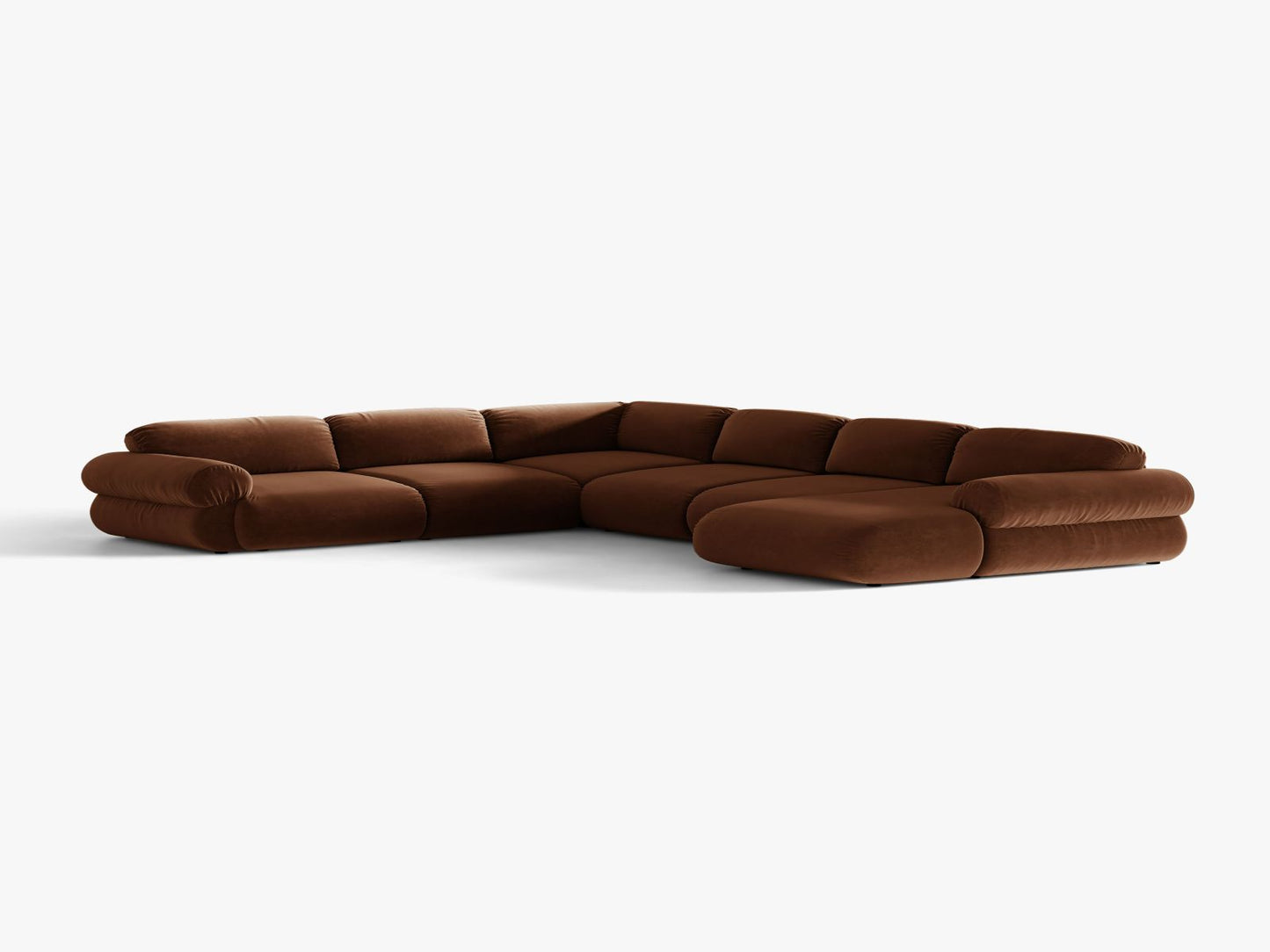 Ophelia — Panoramic Sofa (370x289x84 cm) Brown (Salvador 15) Left