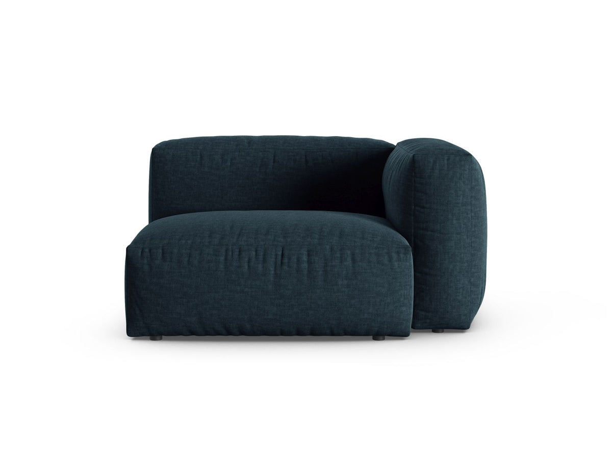 Martina — Modular Sofa Blue Jeans (Boston Ocean) Black Plastic Right