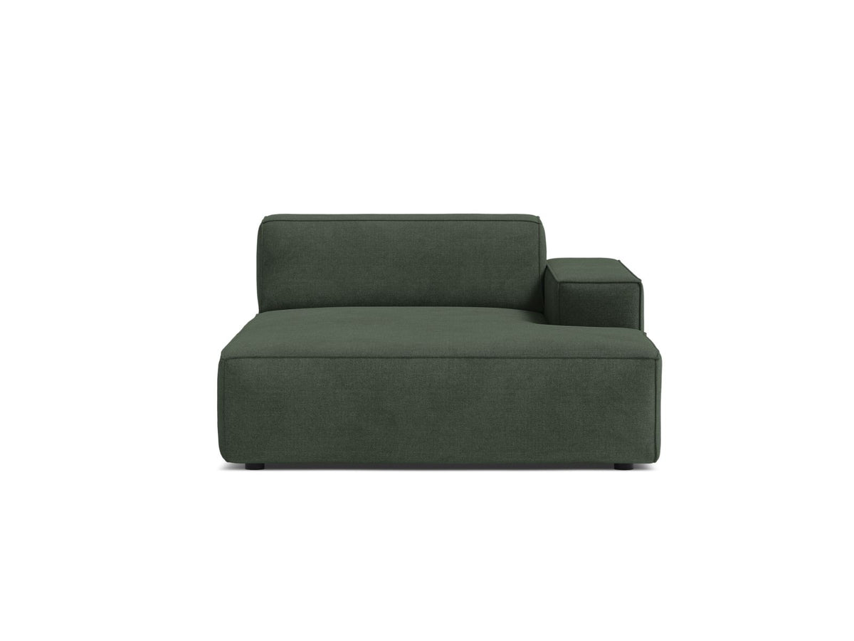 Jodie — Chaise Longue Moss Green (Liberty 12) Black Plastic Right