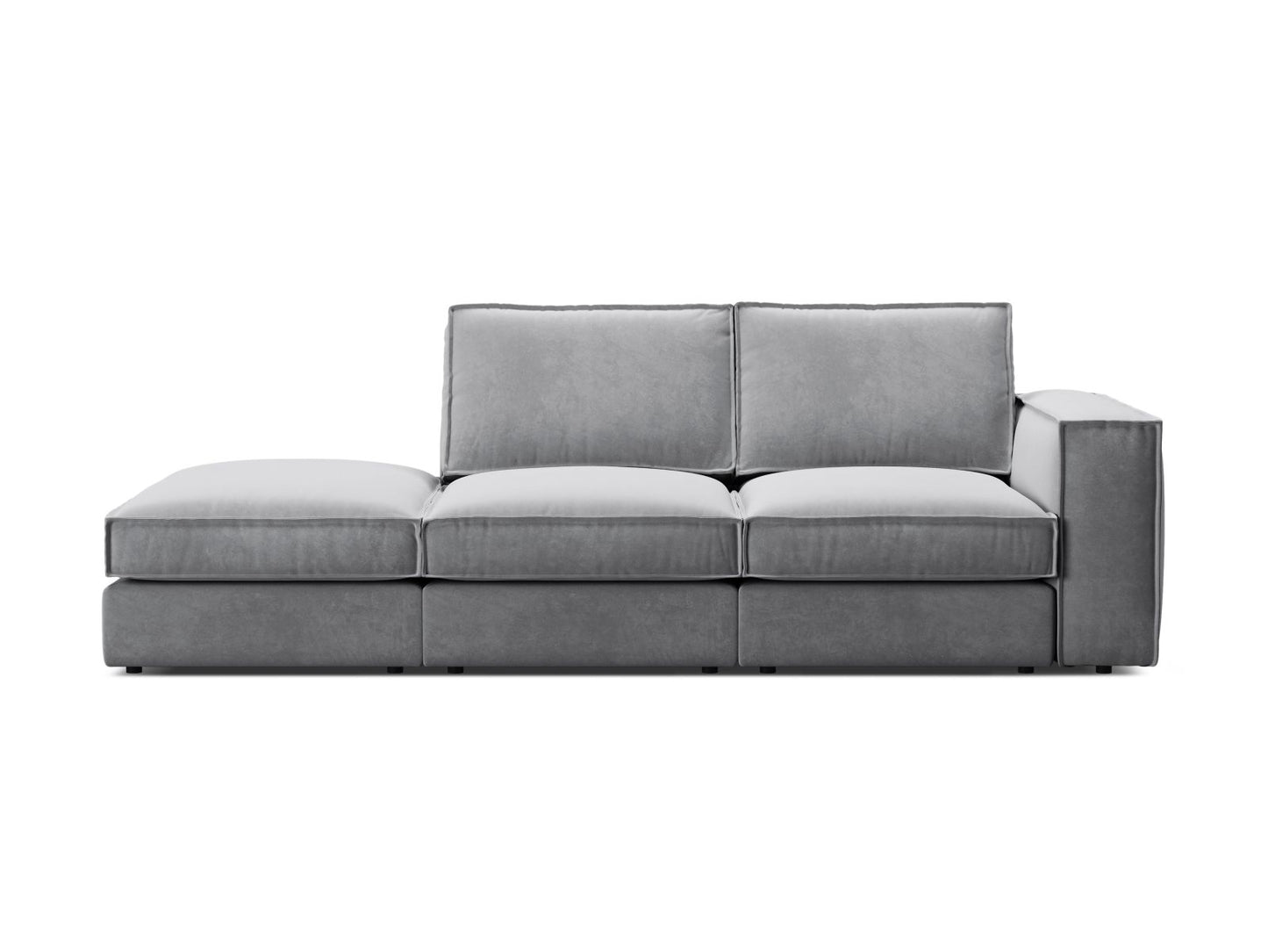 Pola — Sofa Grey (Salvador 17) Black Plastic Left