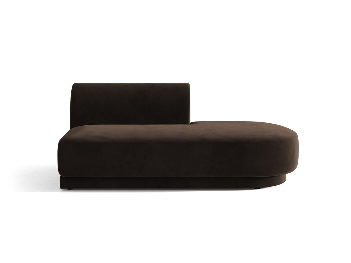 Miley — Modular Sofa Dark Brown (Bluvel 48) Black Plastic Right