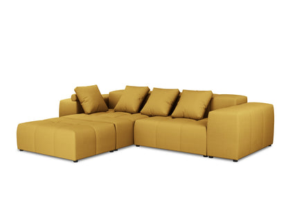 Rome — Corner Sofa Yellow (BABEL YELLOW) Black Plastic Left