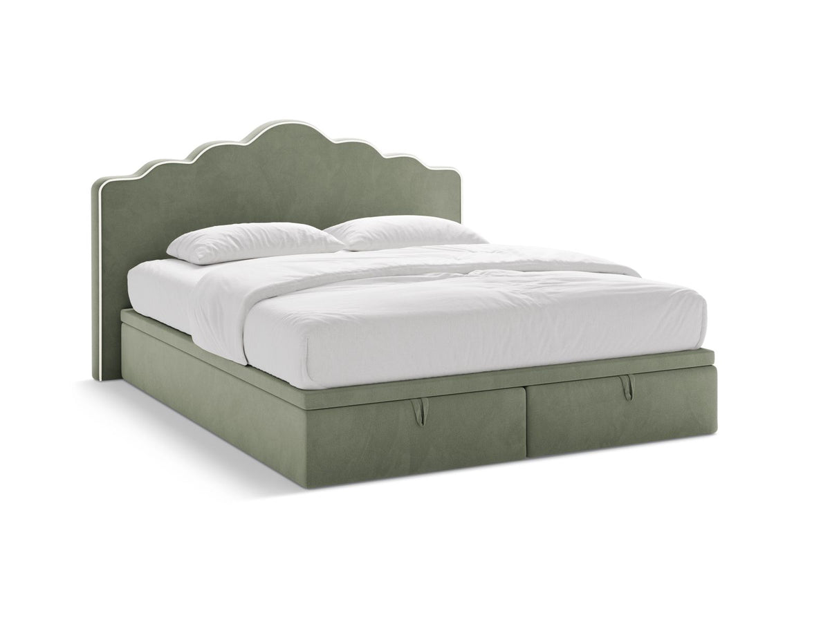 Dream — Bed (220x211x122 cm) Ivory && Green (Magic Velvet 2256 && Magic Velvet 2243)