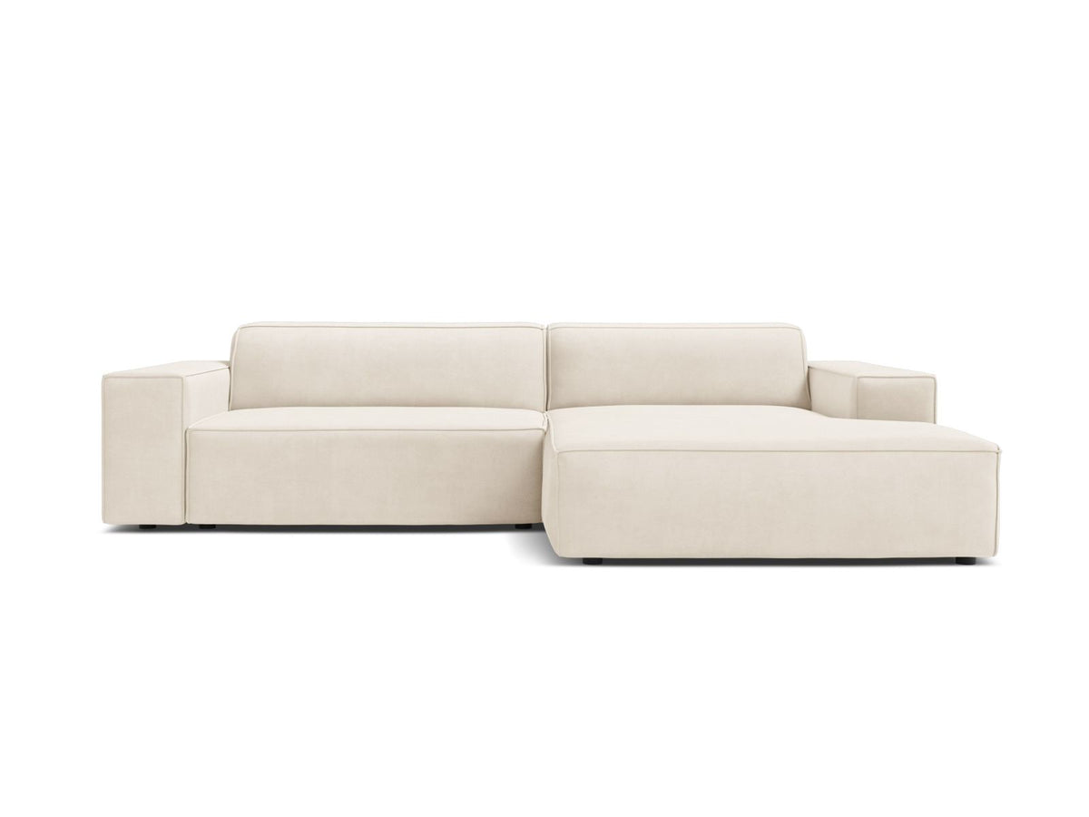 Jodie — Corner Sofa (224x162x77 cm) Light Beige (Bluvel 22) Right