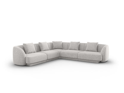 Tulum — Corner Sofa Light Grey (Haga 06) Black Plastic