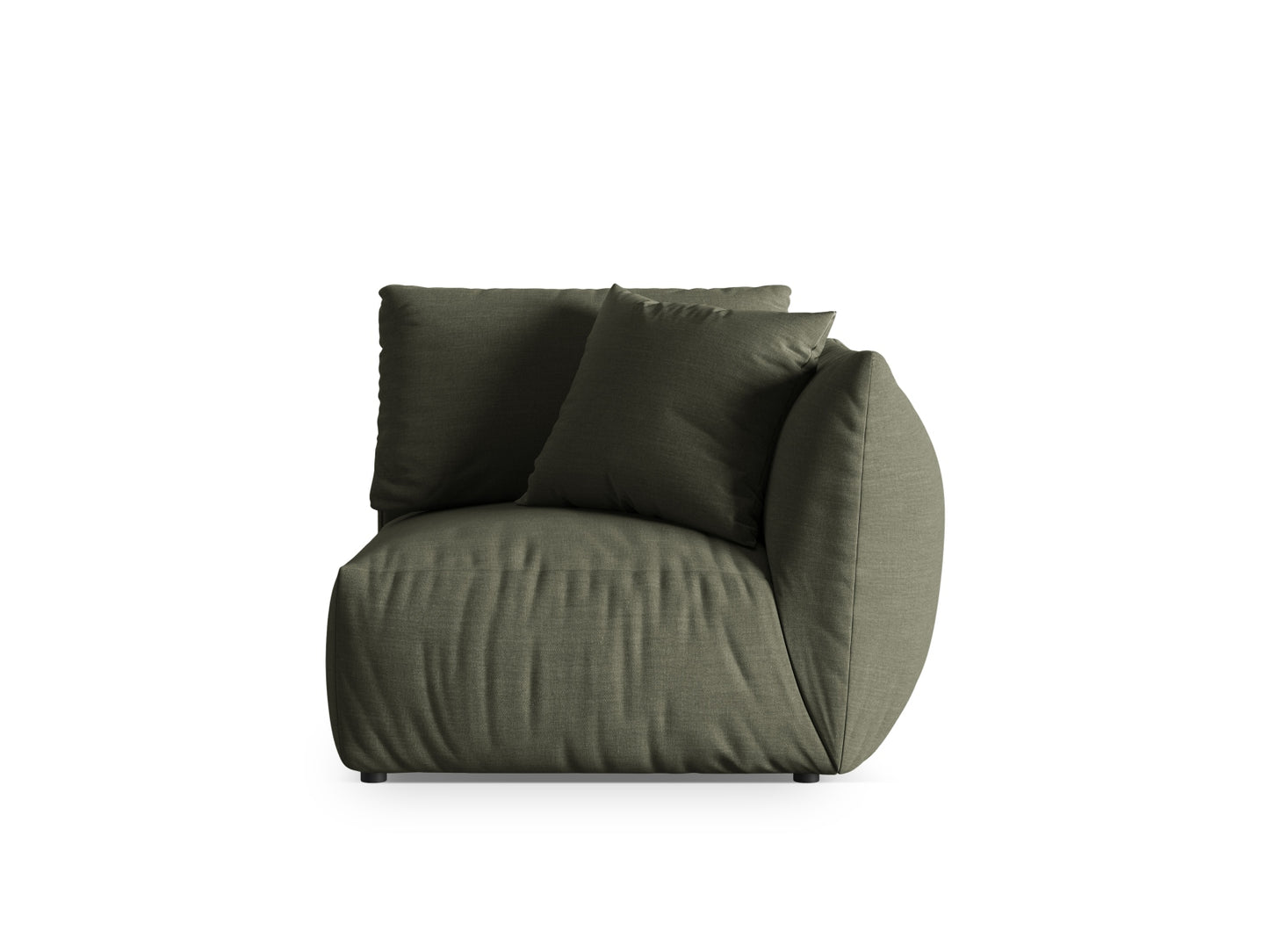 Chris — Modular Sofa Muted Blue (LINS 81) Black Plastic Right