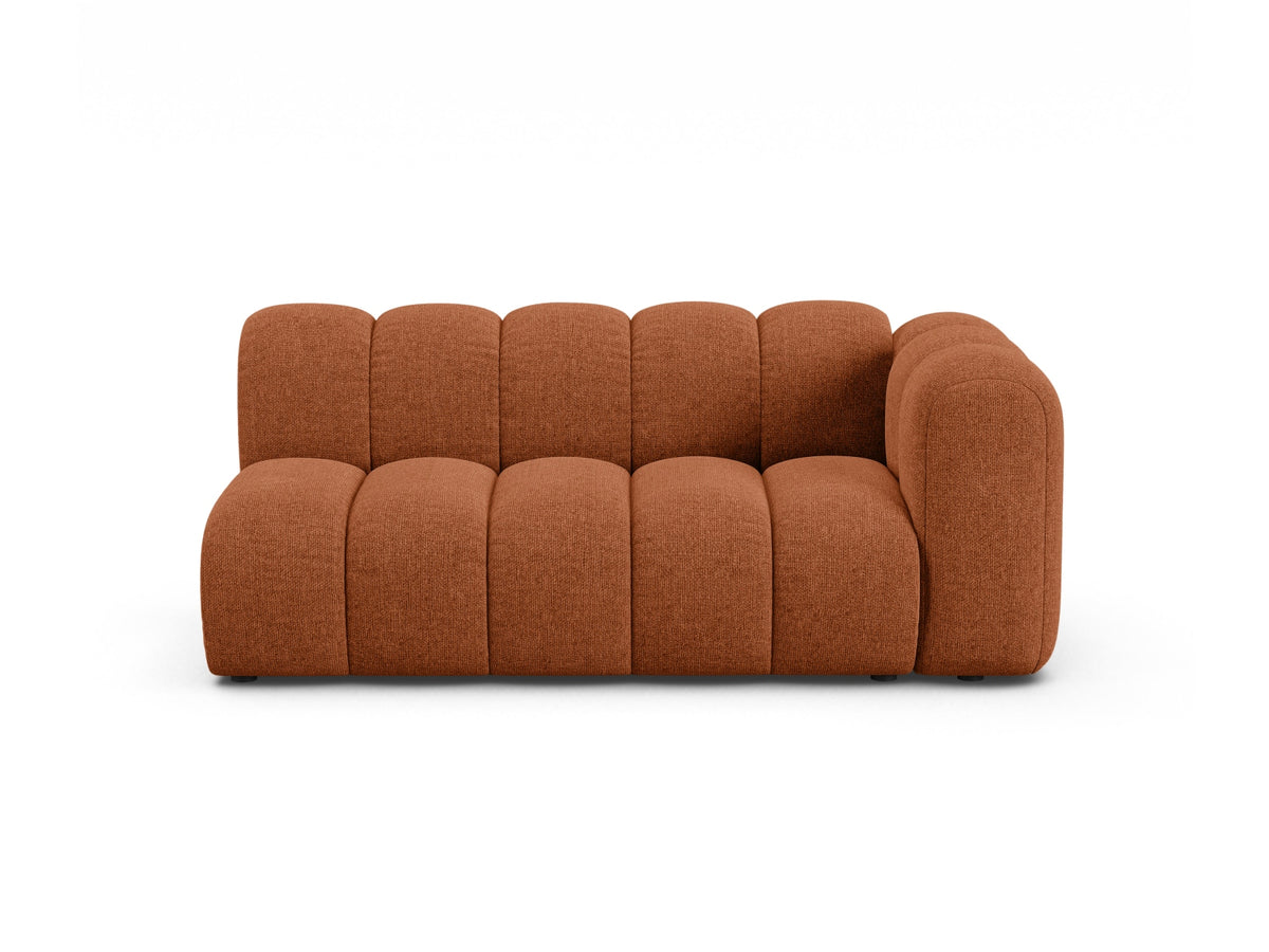 Lupine — Modular Sofa Brick (Eden 10 Terra) Black Plastic Right