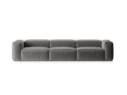 Bergamo — Sofa Light Grey (Perla 30) Black Plastic