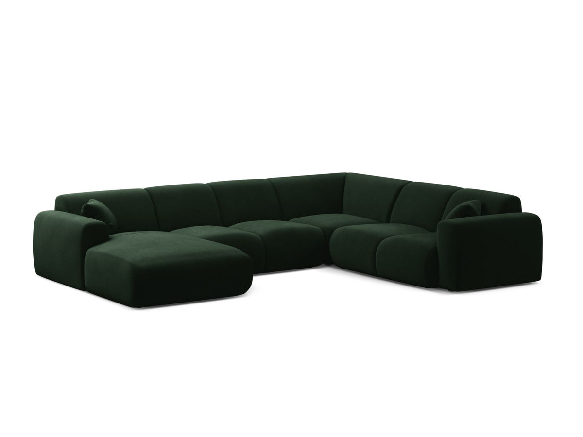 Molino — Panoramic Sofa Bottle Green (Casino Deep Green) Black Plastic Right