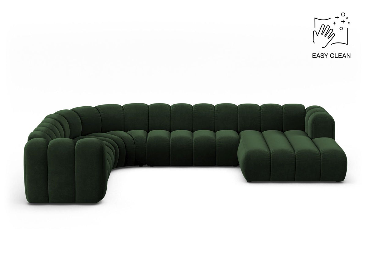 Lupine — Panoramic Sofa Bottle Green (Venus 2940) Black Plastic Left