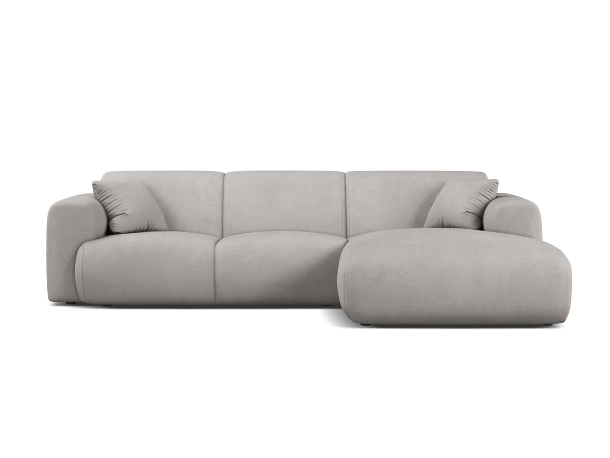 Molino — Corner Sofa Light Grey (Rebel 5) Black Plastic Right