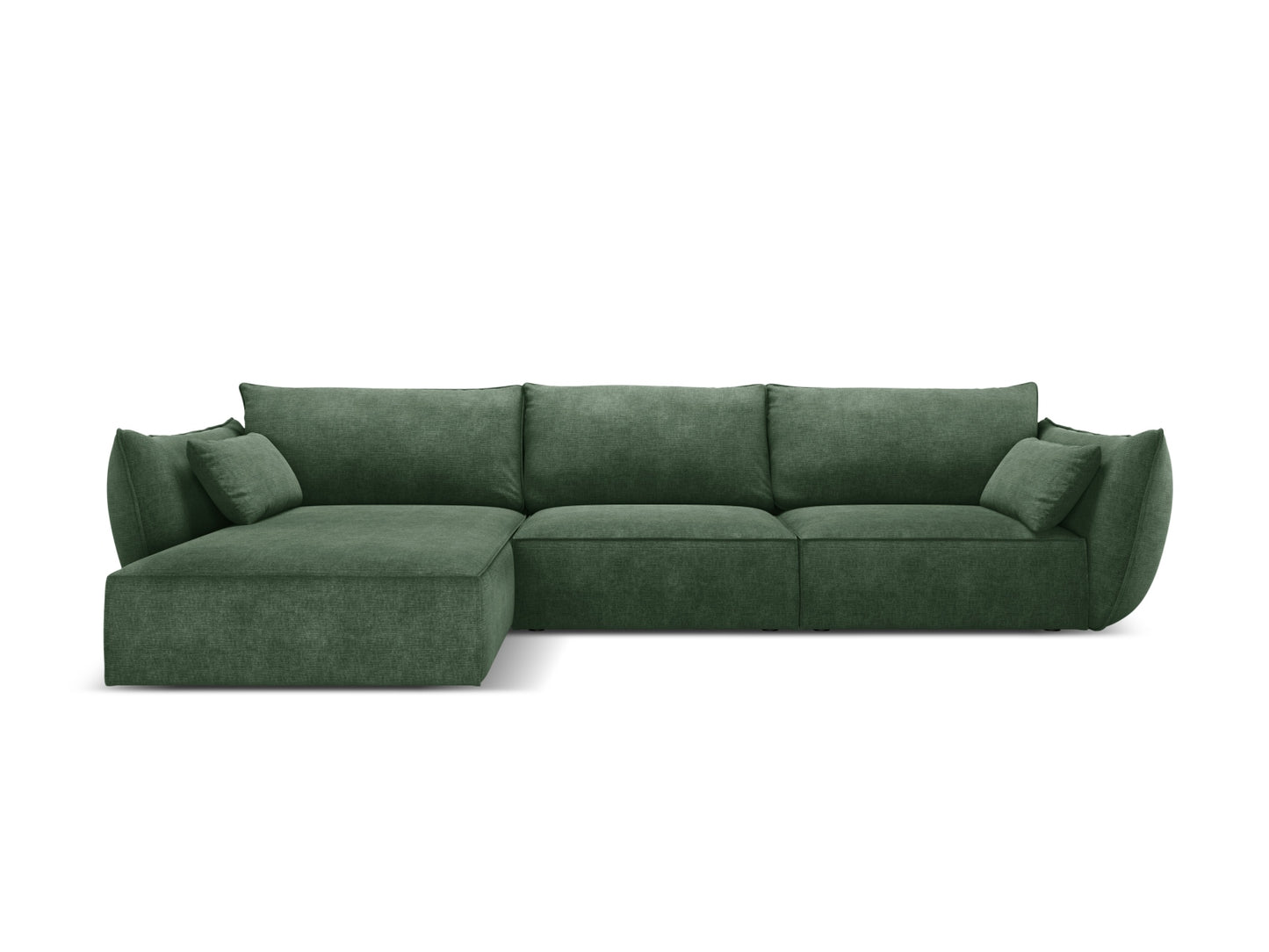 Kaelle — Corner Sofa Bottle Green (Over The Horizon 39) Black Plastic Left