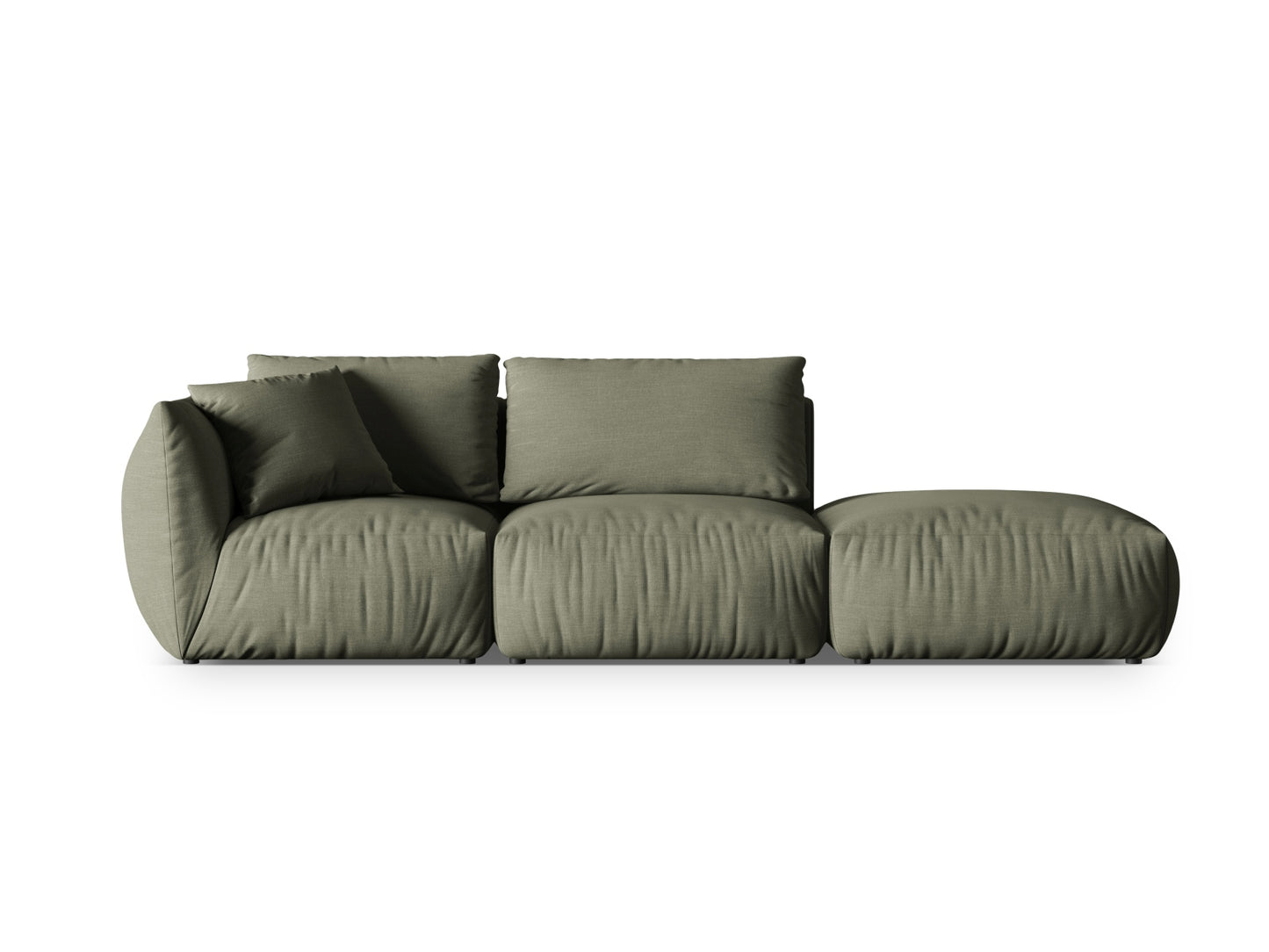 Chris — Sofa Muted Blue (LINS 81) Black Plastic Right