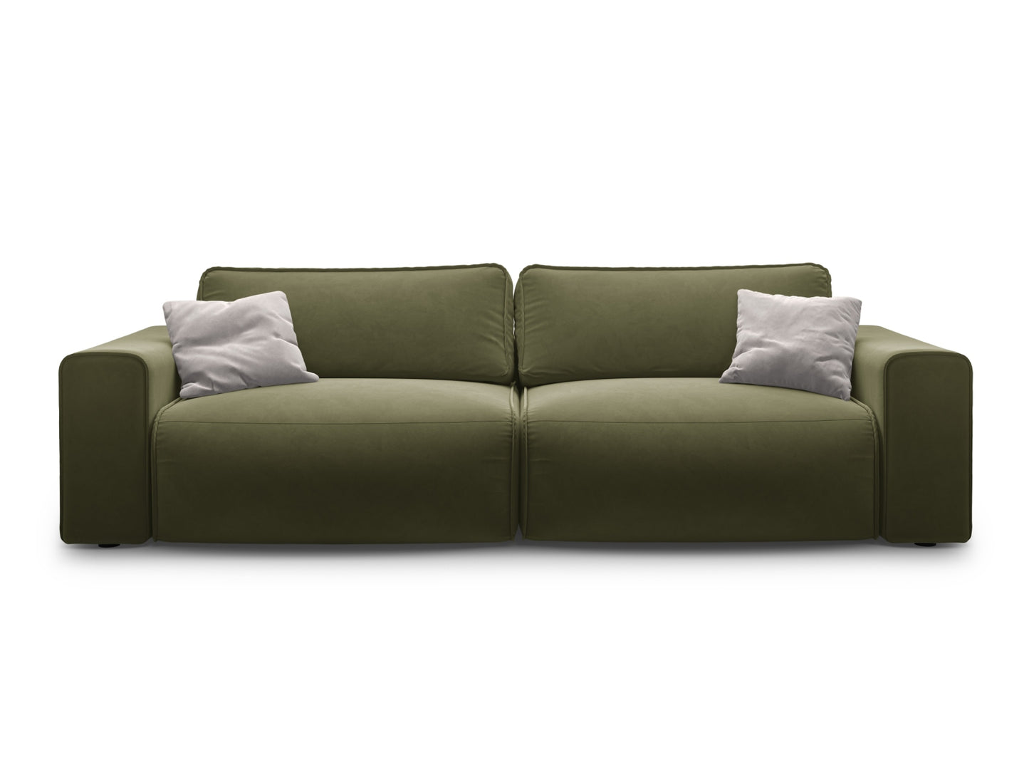 Victor — Sofa Moss Green Melange (Paris Forest) Black Plastic