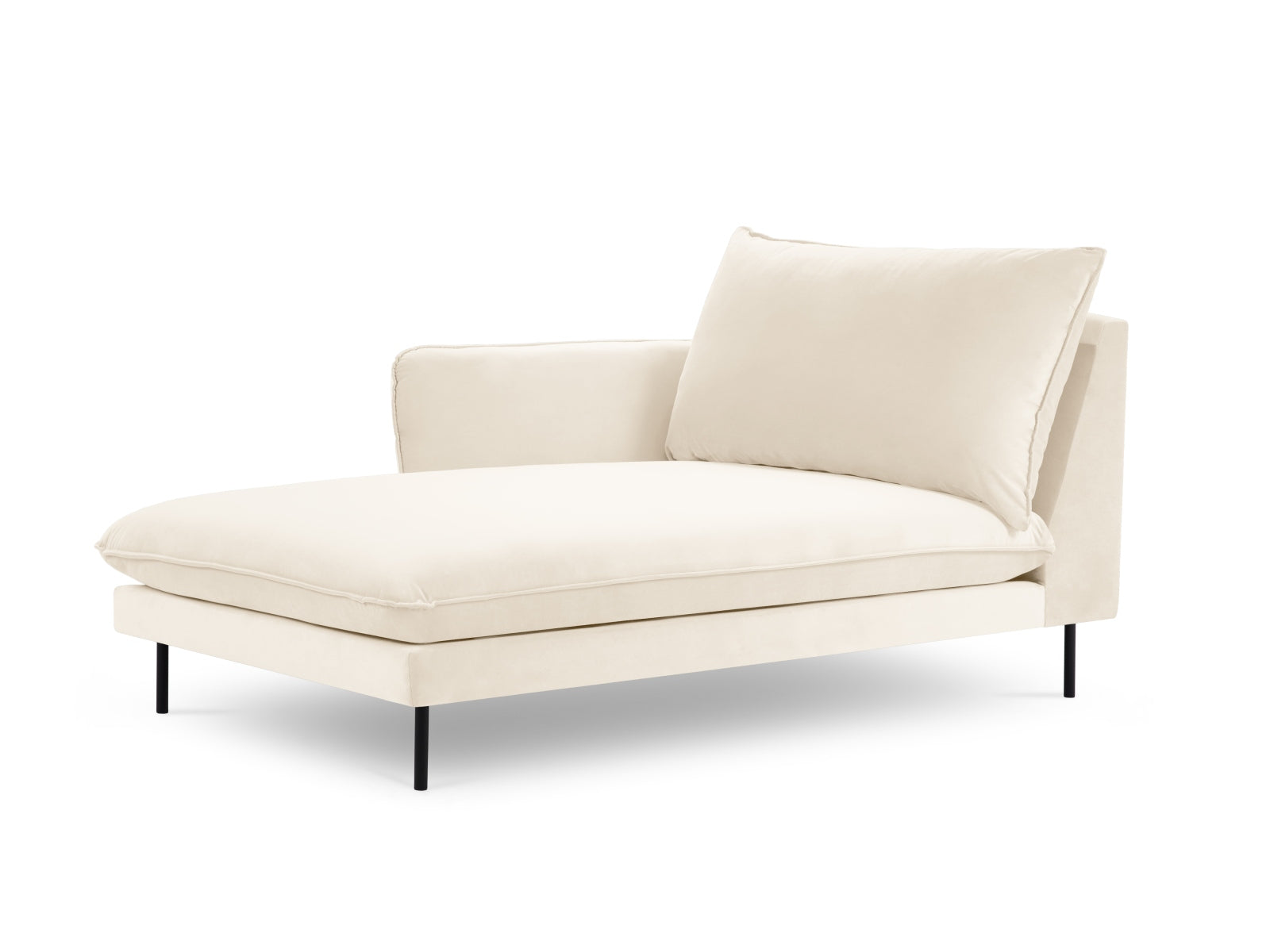 Vienna — Chaise Longue heleroheline (Bluvel 22) must metall vasak