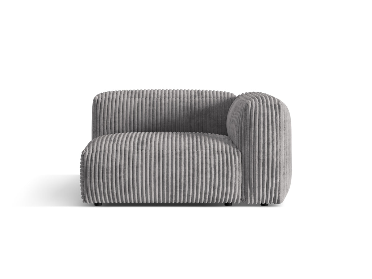 Martina — Modular Sofa Light Grey (Tilia 86) Black Plastic Right