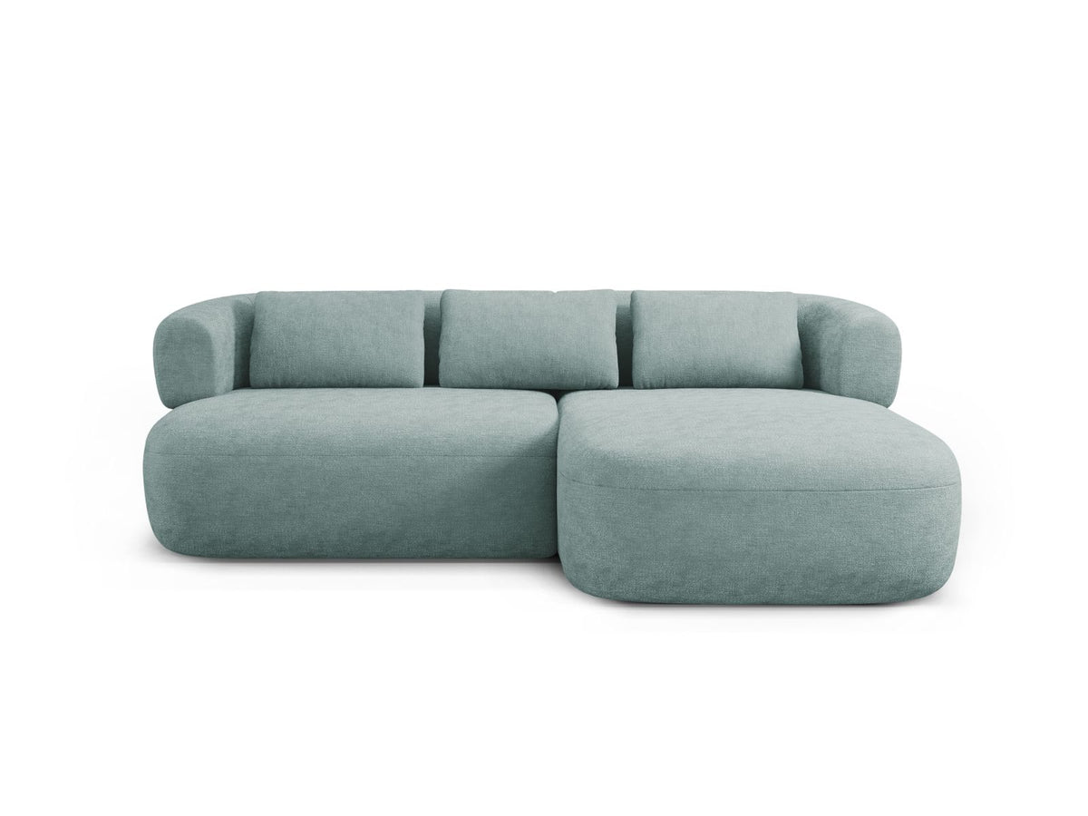 Jenny — Corner Sofa Light Blue (Perfect Harmony 72) Black Plastic Right