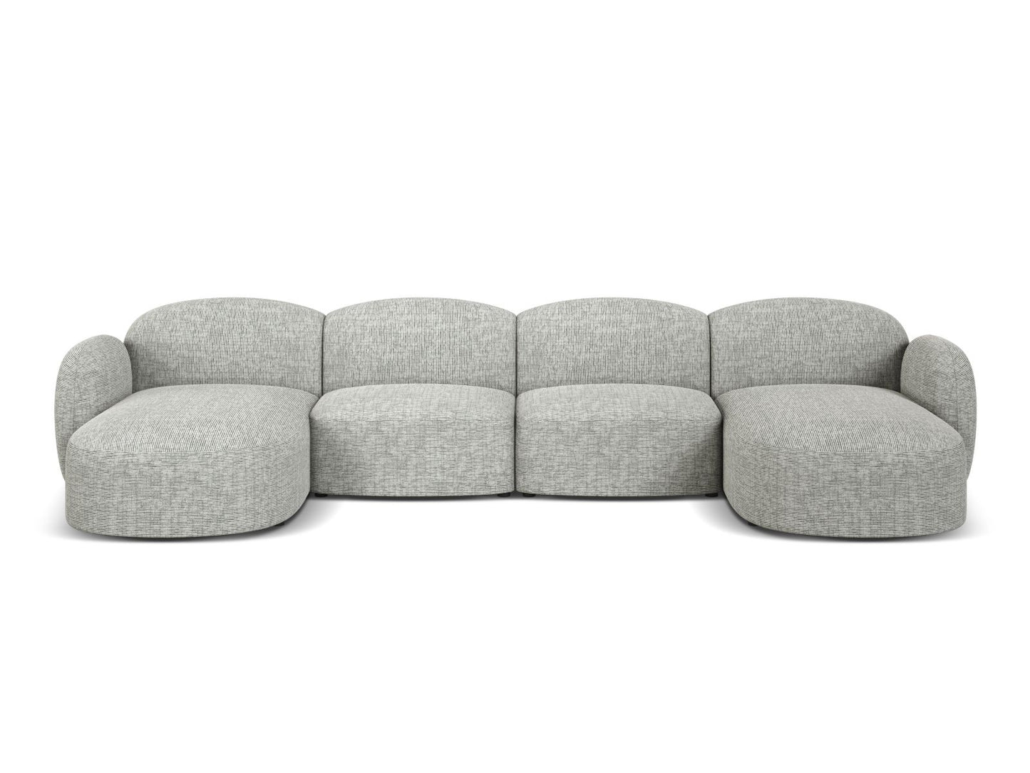 Blair — Panoramic Sofa Warm grey (Baltimore Cement) Black Plastic