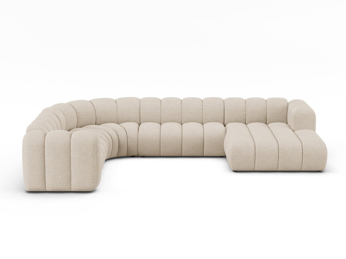 Lupine — Panoramic Sofa Beige (Baloo 2074) Black Plastic Left