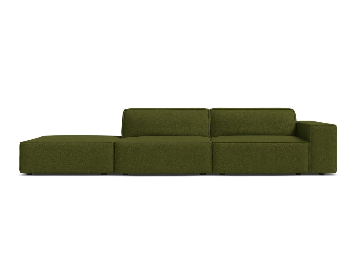 Jodie — Sofa Dark Olive Green (Baloo 2090) Black Plastic Left