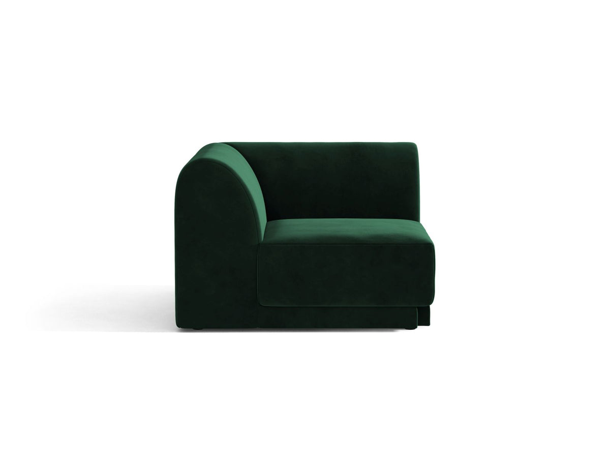 Miley — Modular Sofa Bottle Green (Bluvel 78) Black Plastic Unknown