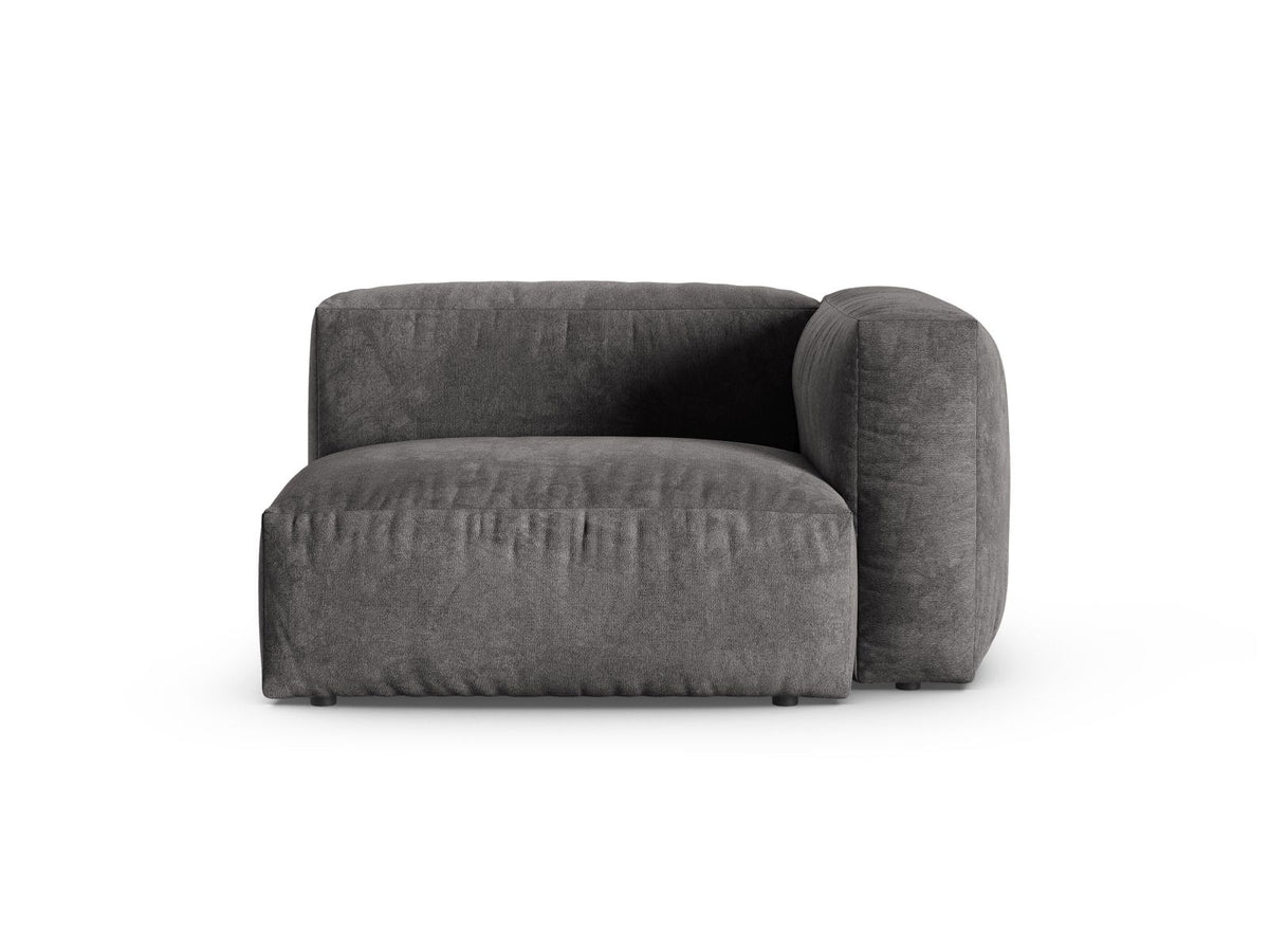 Martina — Modular Sofa Grey (Vogue 15) Black Plastic Right