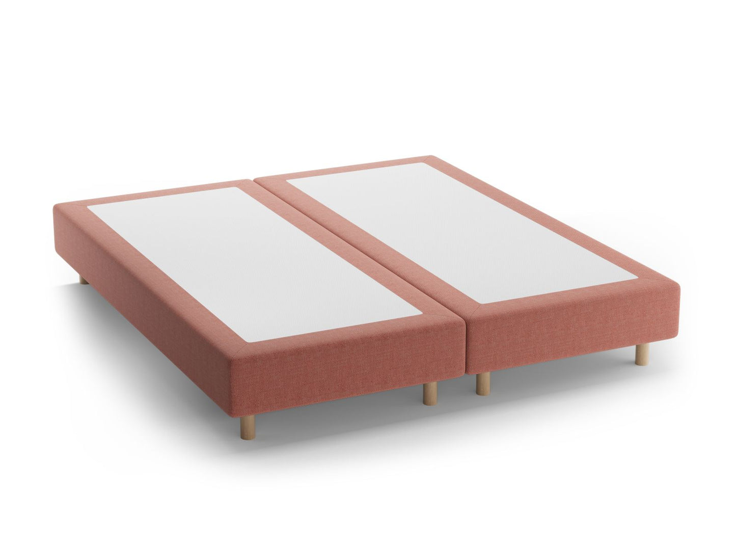 Whale — Bed Base Red (BABEL RED) Natural Beech Wood