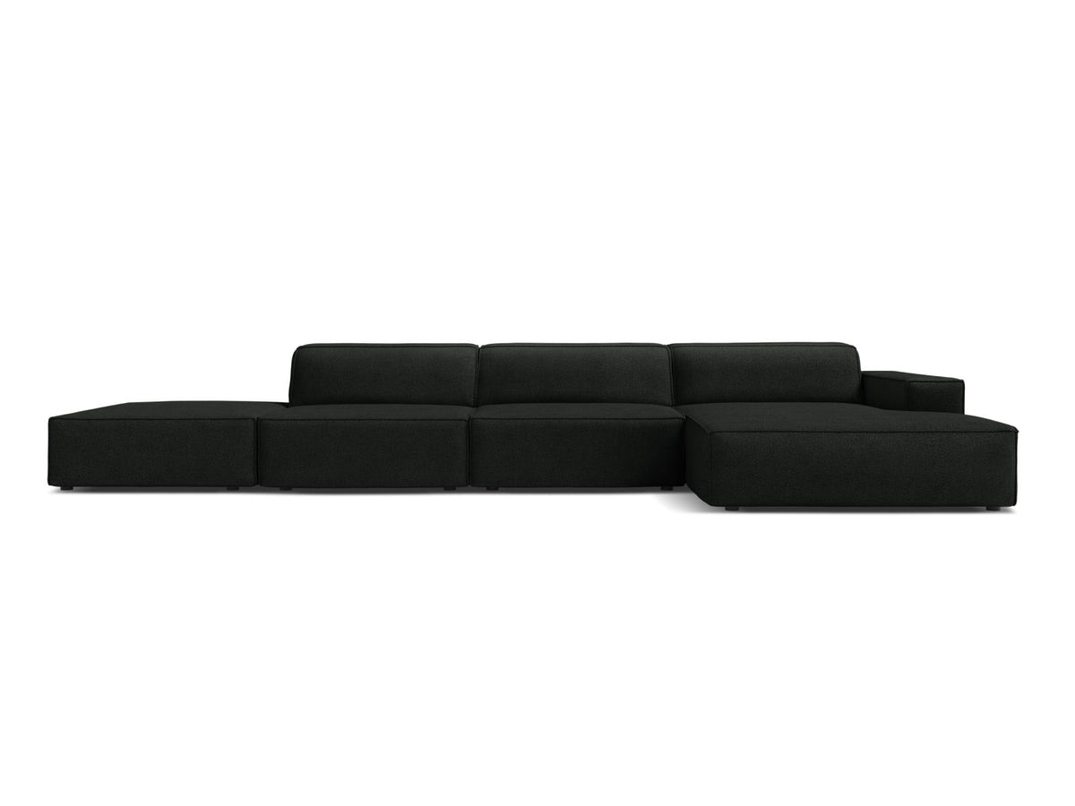Jodie — Corner Sofa Black (Baloo 2082) Black Plastic Right