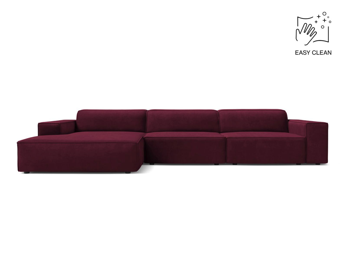 Jodie — Corner Sofa (284x162x77 cm) Burgundy (Venus 2932) Left