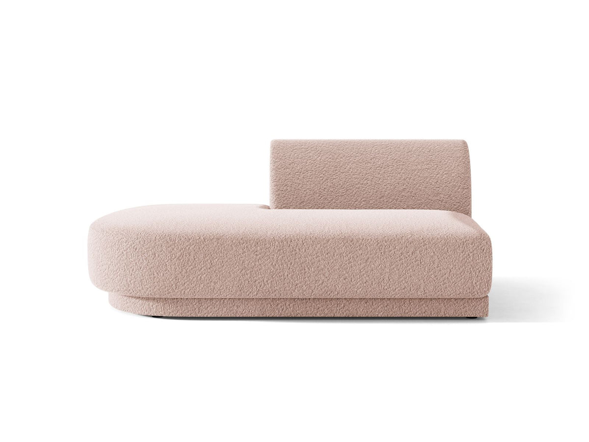 Miley — Modular Sofa Powder Pink (Baloo 2072) Black Plastic Left