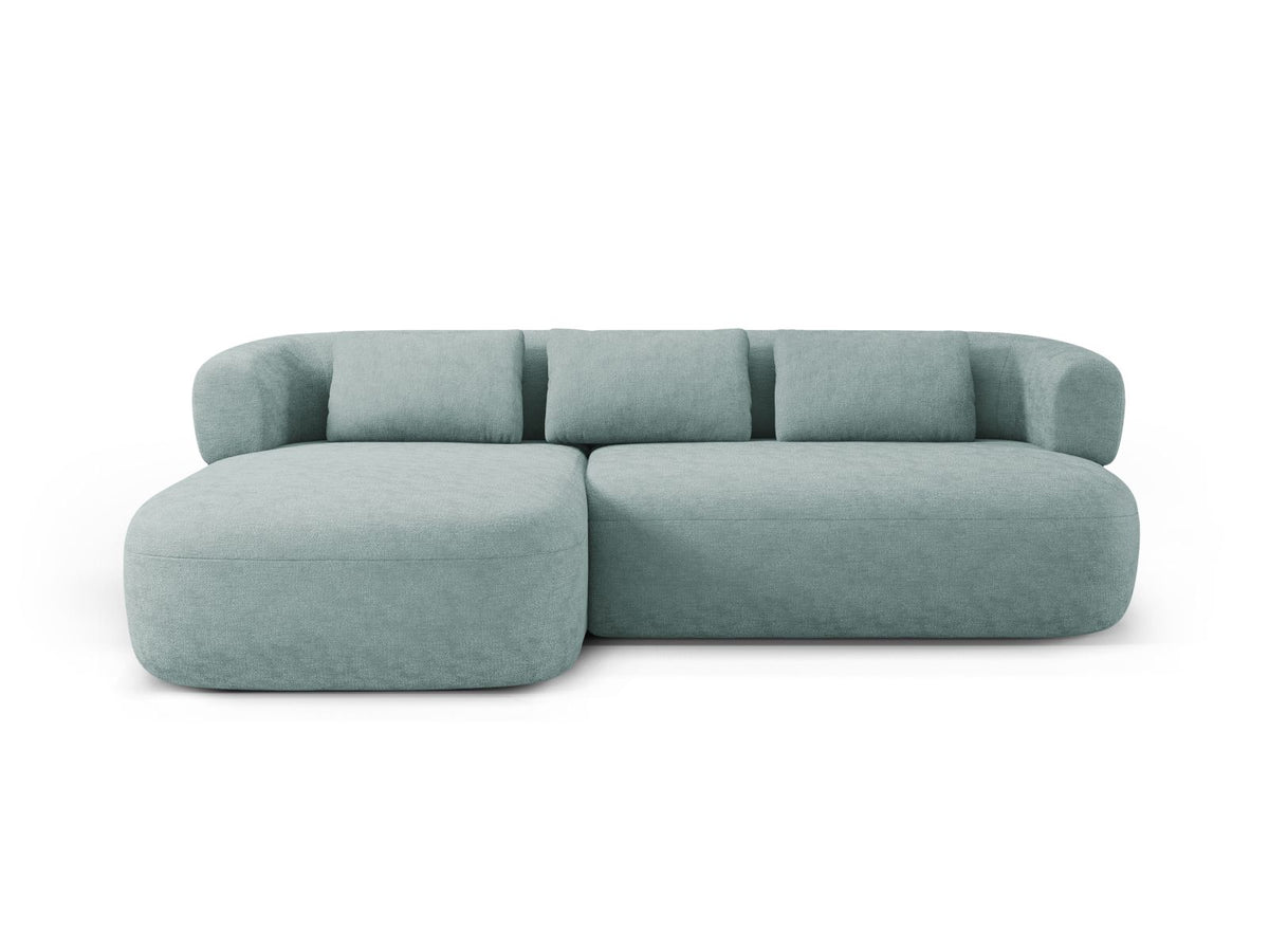 Jenny — Corner Sofa Light Blue (Perfect Harmony 72) Black Plastic Left
